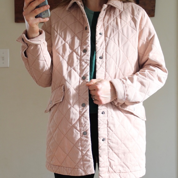 Joie | Quilted 100% Cotton Fall Barn Jacket Field Chore Coat Pastel Pink - Picture 11 of 11